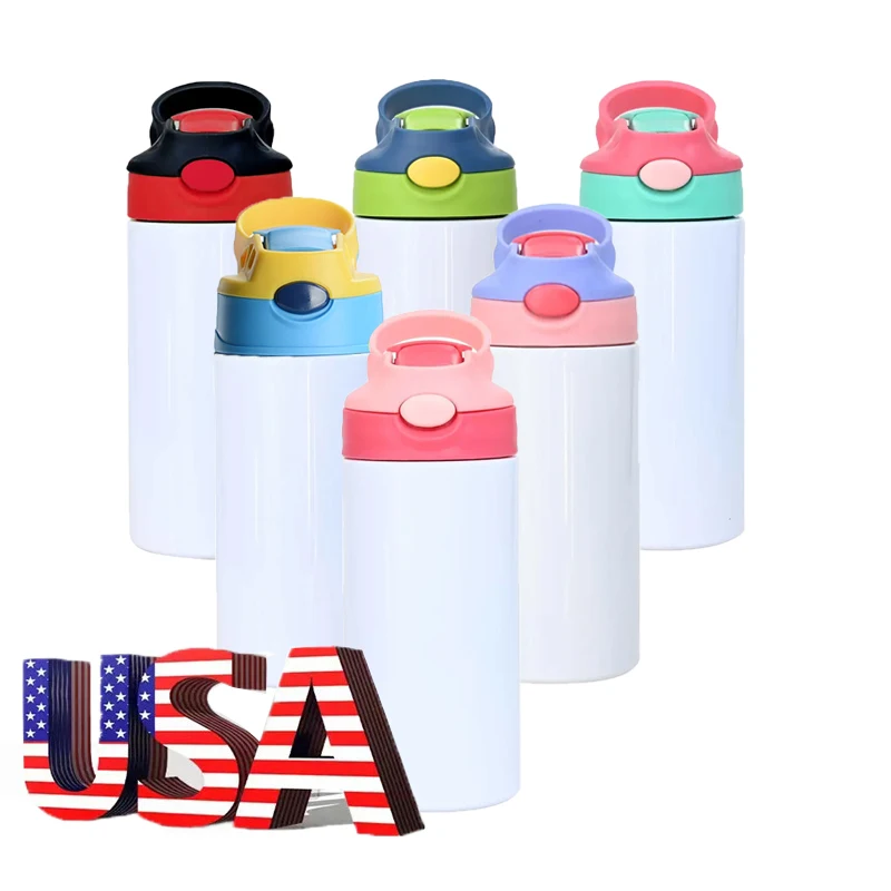 USA Warehouse Free Shipping Double Wall Kids Water Bottle 12oz Blank Straight Kids Sublimation Tumbler