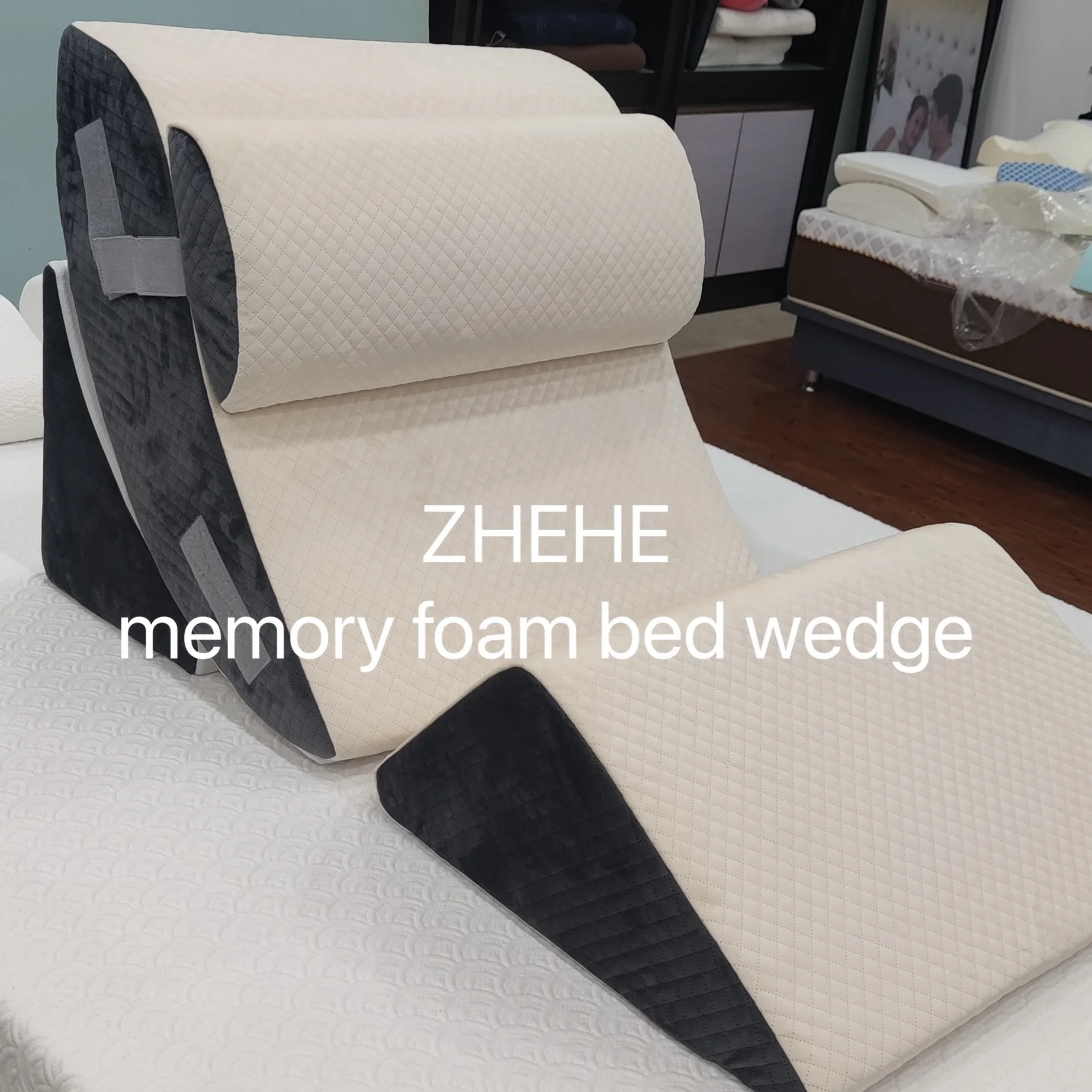 Wedge Pillow for Sleeping Orthopedic Adjustable 4pcs Bed Wedge Foam Pillow Set  for Back & Leg Pain Relief