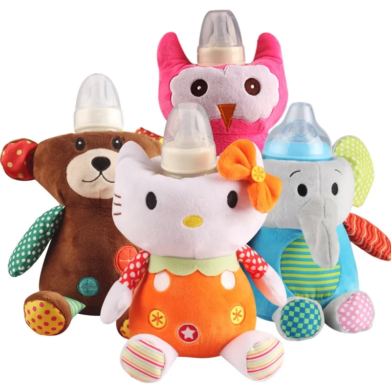 Custom Water Bottle Cover Plush Elephant Baby Feeding Bottle Warmer Bag