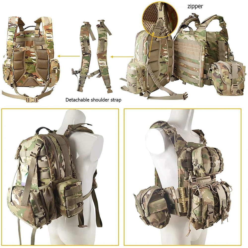 FREE SAMPLE Modular Assault Vest System Compatible with 3 Day Assault Backpack OCP Camouflage