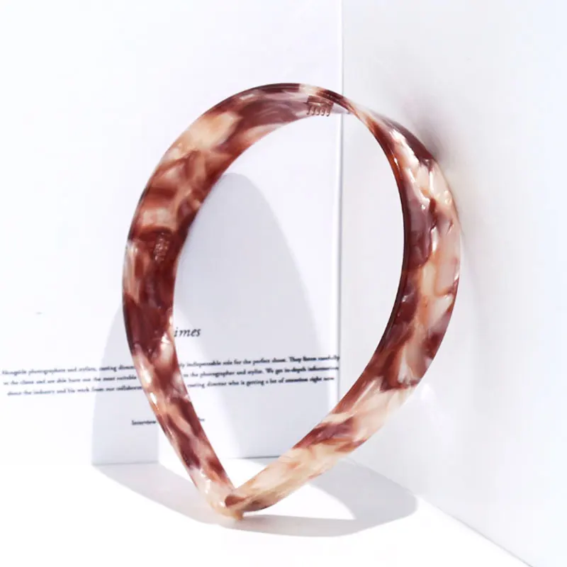 korean simple acetate flat bare wide headbands for women hair band manufacturer custom logo headband plastic hair hoop wholesale