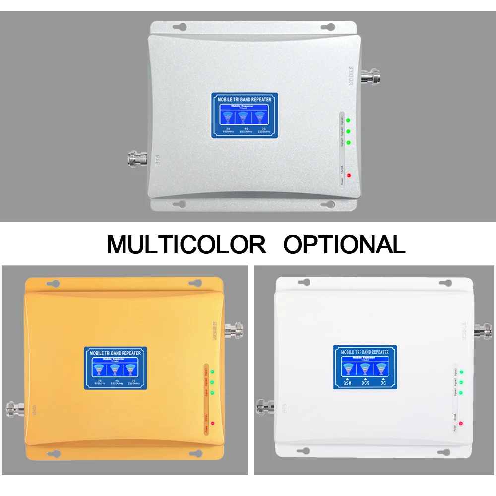 Low-Price Silver 2 3 4 5G Tri-Band GSM DCS WCDMA Mobile Phone Signal Booster Mobile Repeater/Amplifiers