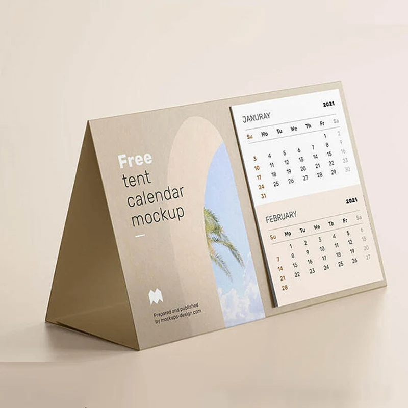 Custom Logo Paper 2025 Wholesale Creative simple calendar Office desktop decoration portable calendar