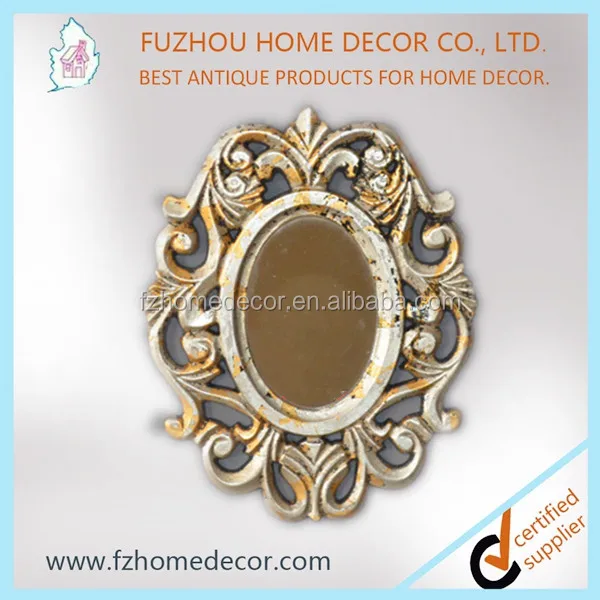 antique decorative oval wooden mirror frame for home decor