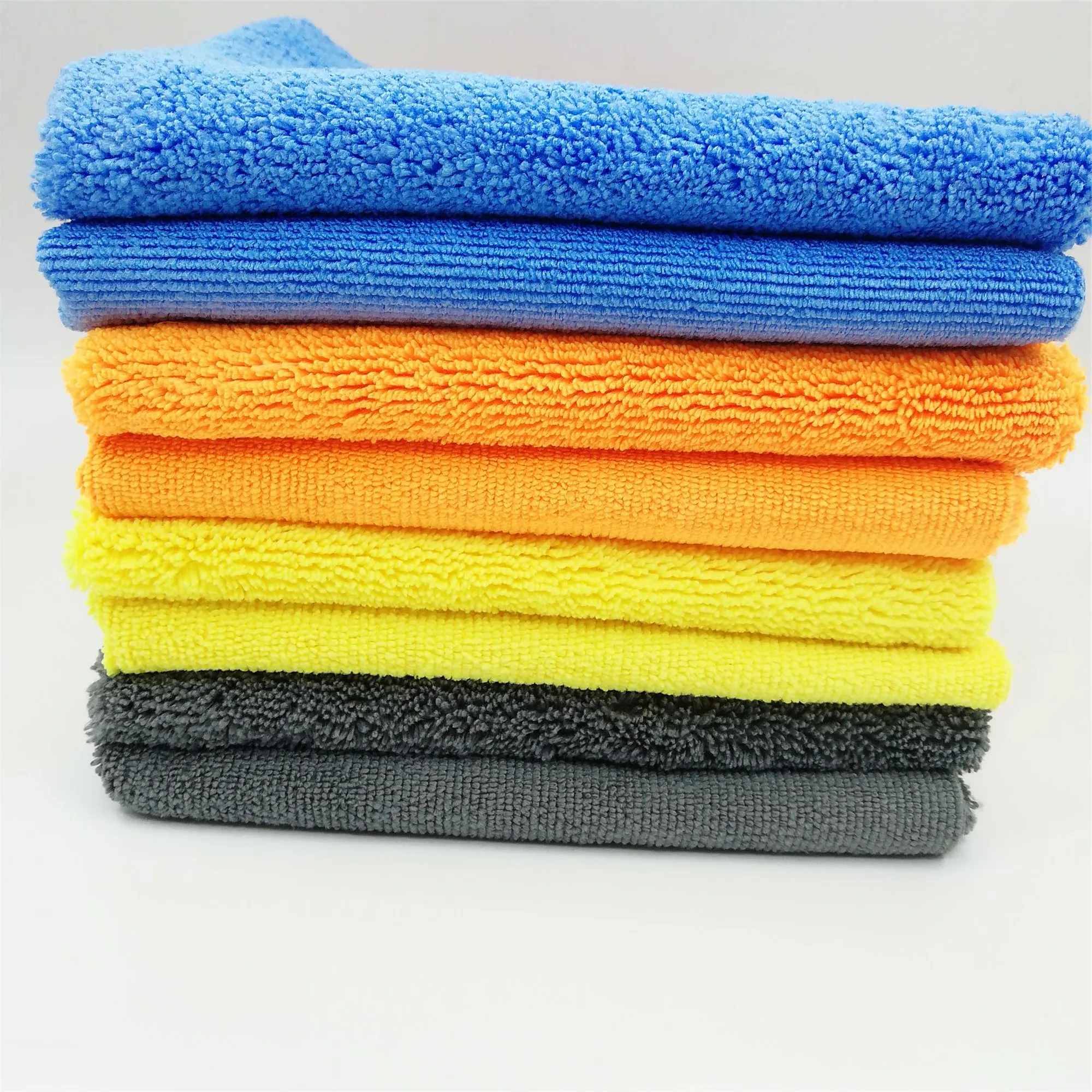 Wholesale Edgeless Thick Plush Microfiber Long and Short Pile Car Wash Towel Two Sided Towel