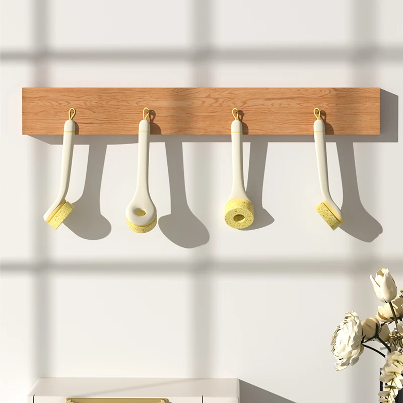 Wood Pulp Cotton Pot Brush Multi-functional Dish Washing Cleaning Long Handle Does Not Hurt the Pot With peeler Cleaning Brush