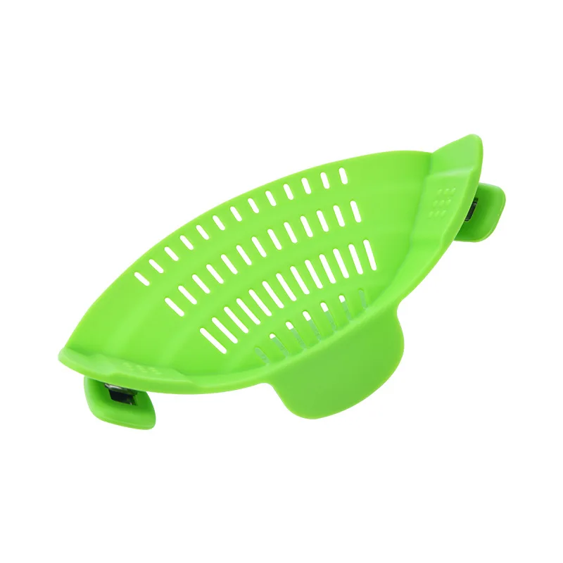 Hot Sale pots or bowle Snap N Silicone Strainer Water Drain Basket clip on strainer