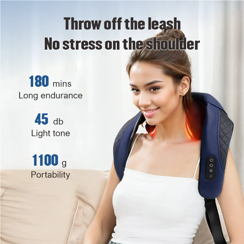 100% Original Massager Of Neck Kneading Shiatsu Shoulder Massager Shawl for Neck and Shoulders Body Muscle Pain