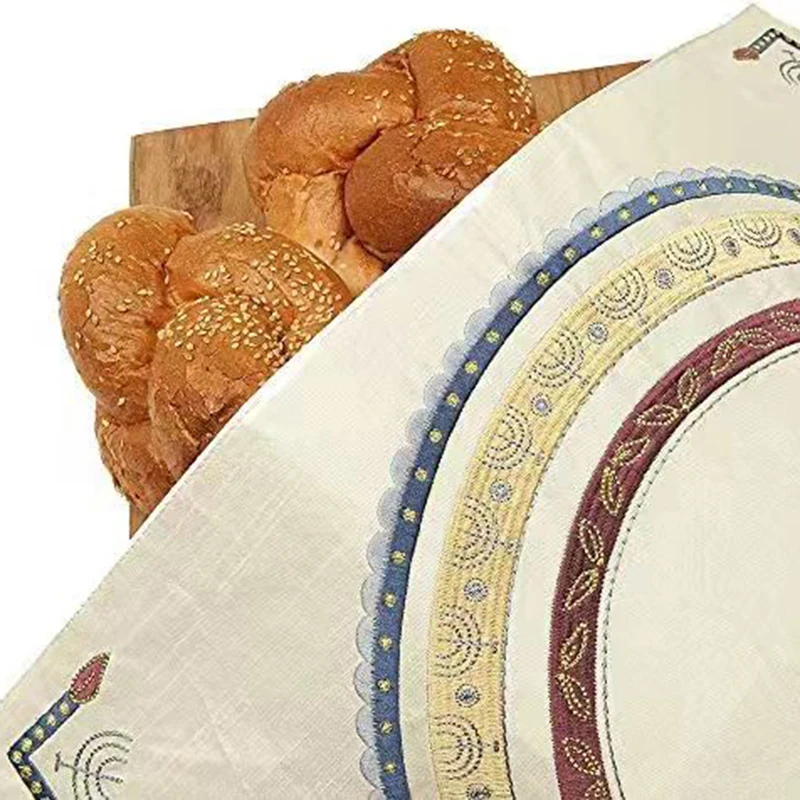 Customized Bread Modern Polyester Faux Leather Embroidered Jew Judaica Challah Covers