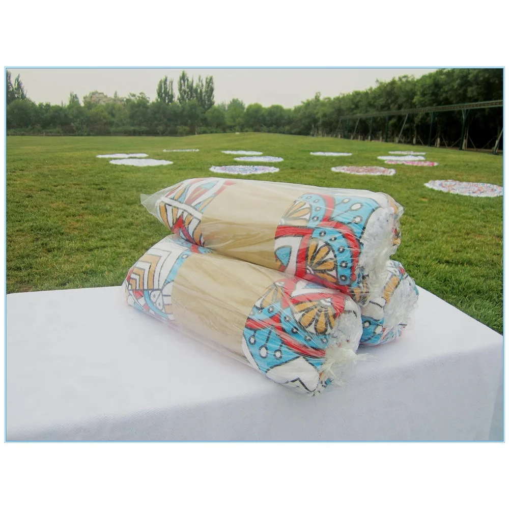 Personalized Quick Dry Microfiber Sand Free Circle Beach Towel Custom Printing Round Tassel Beach Towel