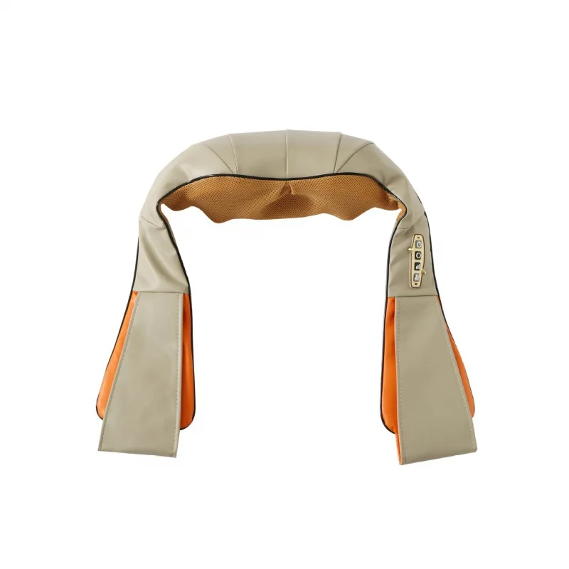 Neck and shoulder kneading and heating with car adapter electric plug massage belt