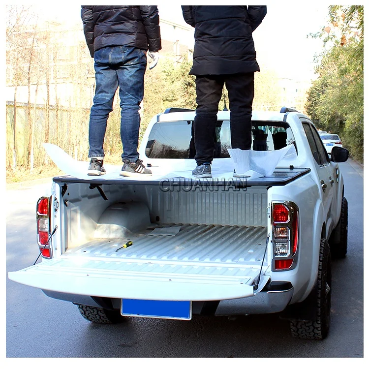 aluminum Hard tri folding pickup tonneau cover for ford ranger 2023 ISUZU Dmax Hilux Revo mazda bt50