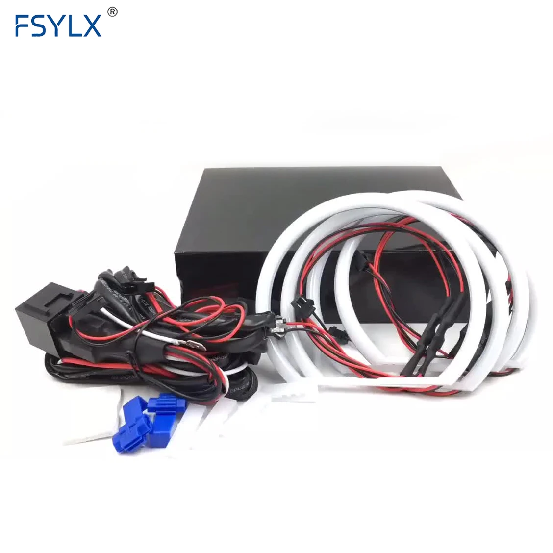 FSYLX Led Angel Eyes for BMW E36 E38 E39 E46 LED Headlights DRL Running Light  Halo Rings Projector Angel Eyes 4*131mm
