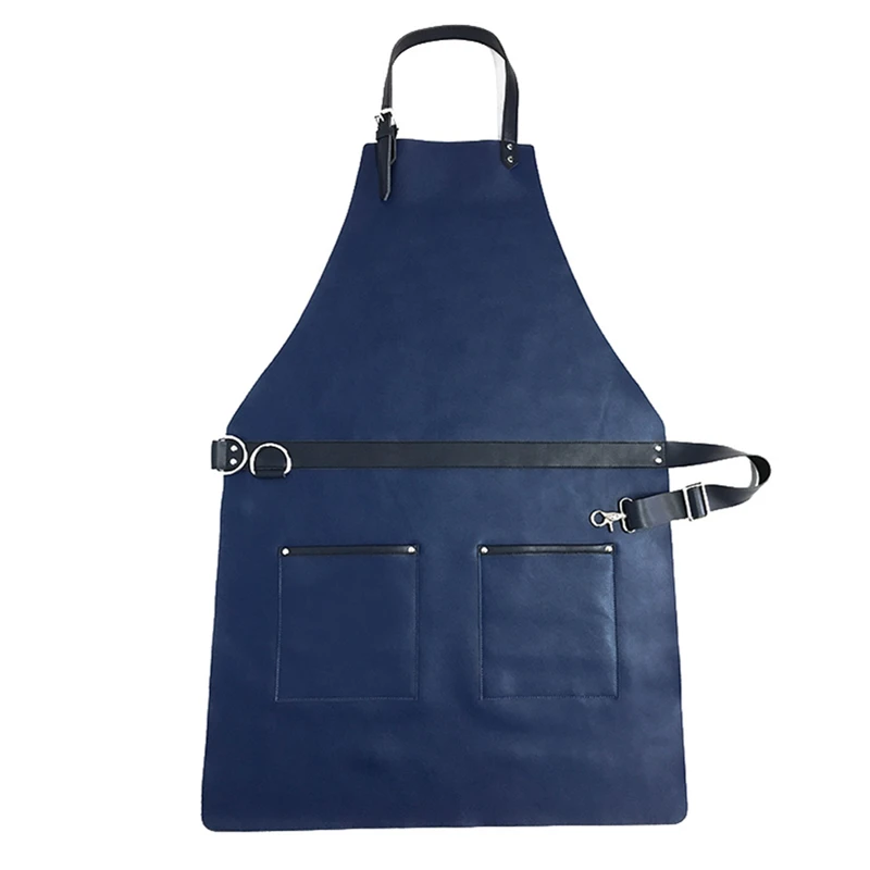 Low MOQ Custom Logo Nordic Style Long Bib Kitchen high quality Pu Leather BBQ Apron