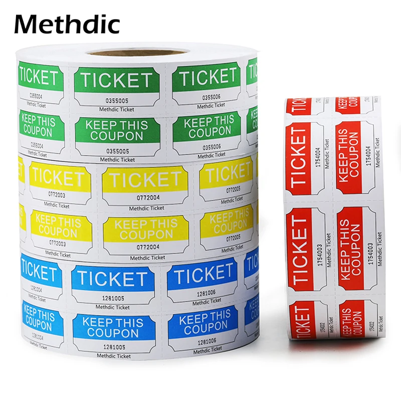 Methdic Raffle Tickets Double Ticket Roll for Game Machine