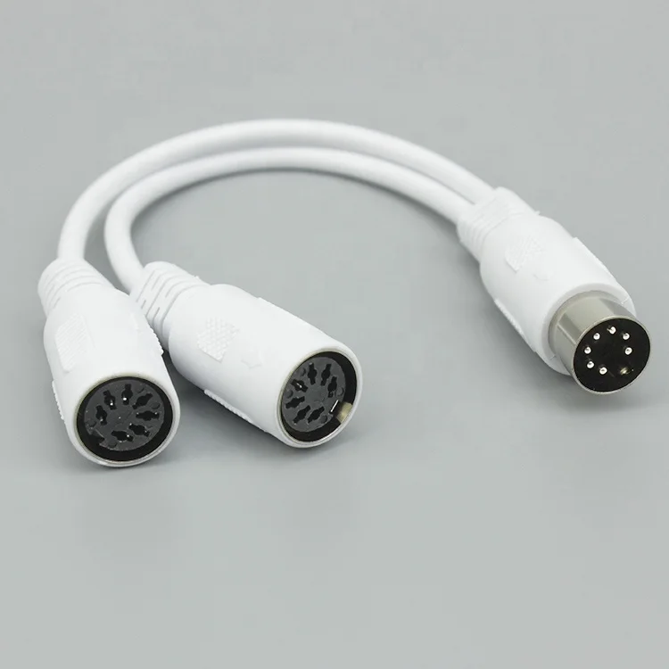 custom 7 PIN DIN Male to Female extension cable Splitter MIDI audio cord 1 to 2