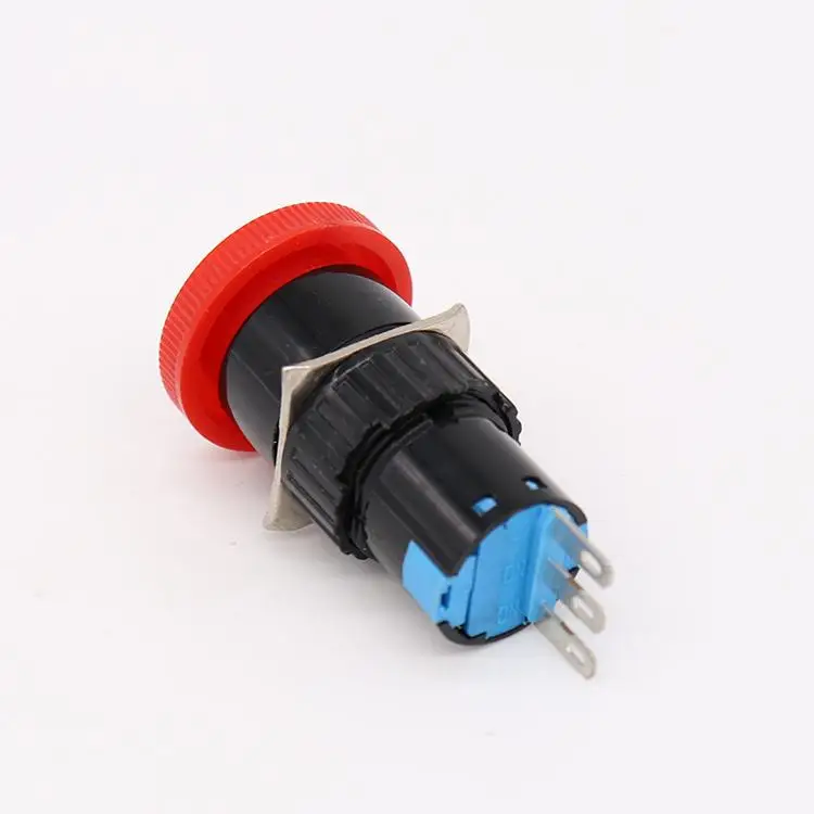 
LA16-16Y-11ZS/R 16MM High Quality Lock Rotation Release Emergency Stop Push Button Switch 