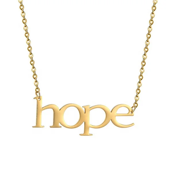 Beautiful Ladies necklace letter PEACE initial stainless steel gold plated jewelry jewellery pendant necklaces models