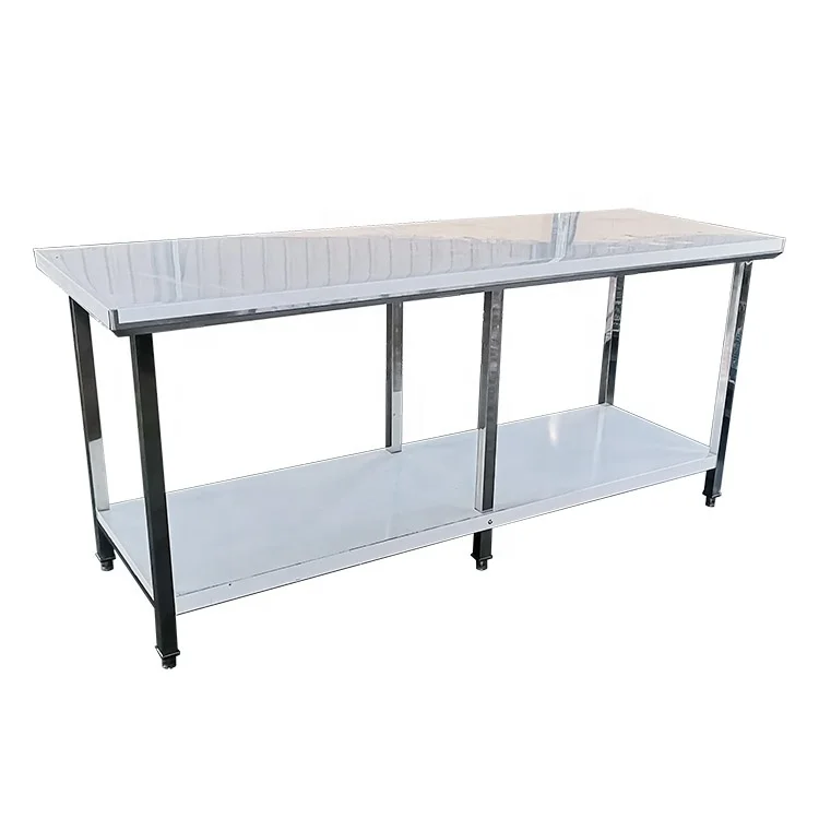 commercial kitchen equipment manufacturer cheap big size 201 304 stainless steel work table for hotel and restaurant