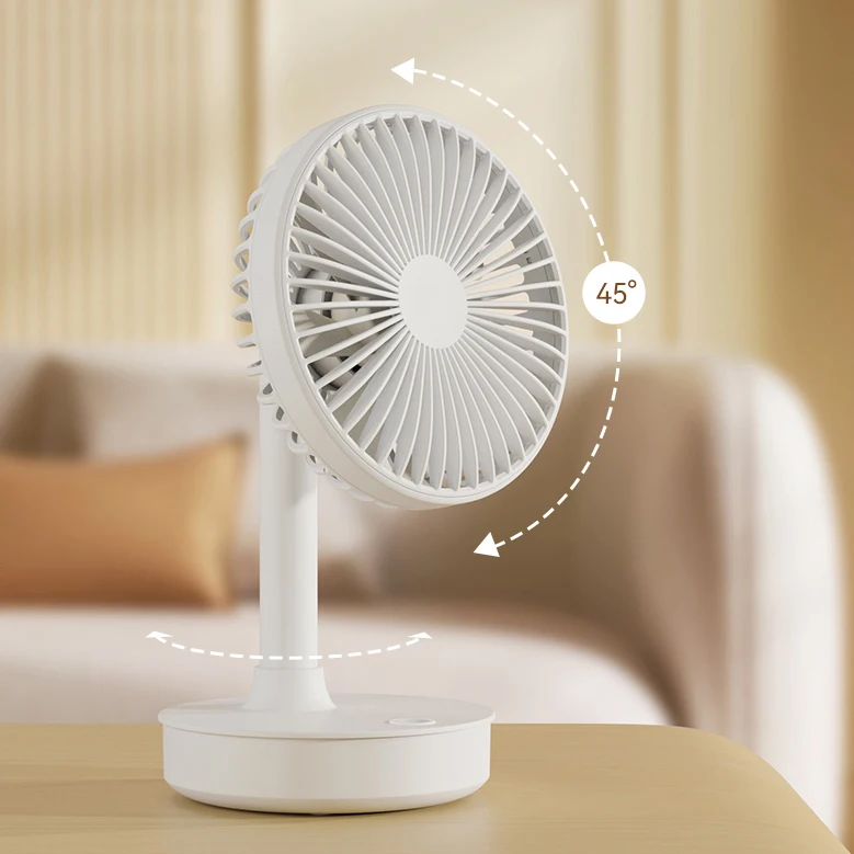 Oscillating Standing Fan 4000 mAh Portable USB Rechargeable Mini Desk Table Fan