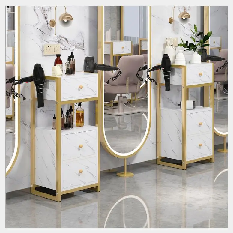 Набор мебели для салона, деревянный шкаф для хранения, угловая деревянная полка для ванной, шкаф для парикмахера с фена, металлическая полка