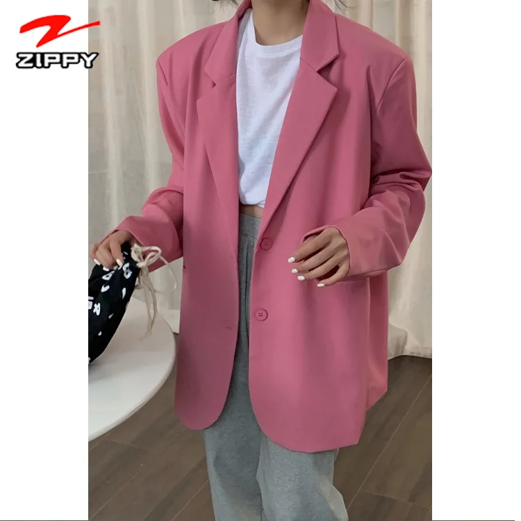 2021 fall White blazer women Fashion street wear OEM  autumn Blazer buttons blazer dress suit