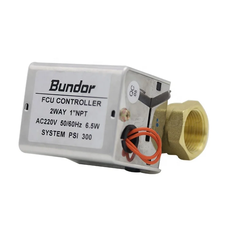 Bundor 1/2 inch brass PN16 DN15-25 two way automatic flow control ball valves FCU Motorized Controller Valve
