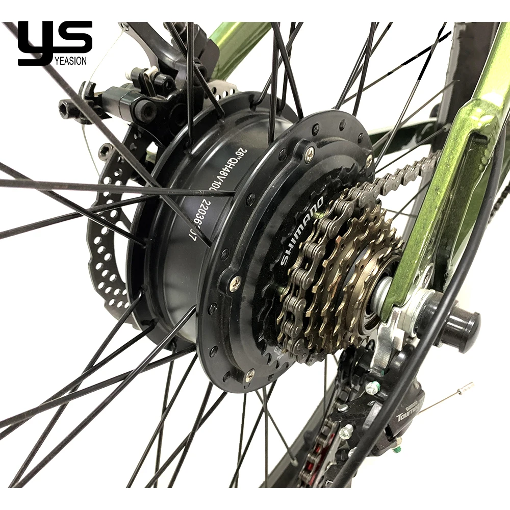 YEASION oem mtb 500w 750w 1000w 48v 17.5ah 26 inch fat tire electric mountain bikes for adult