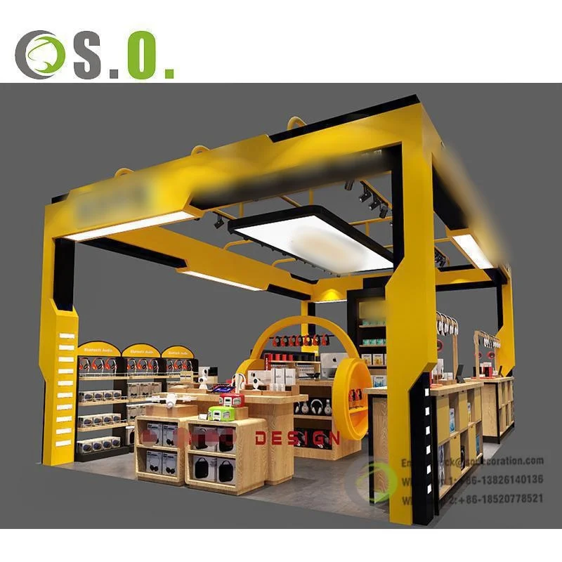 Custom Tempered Glass Cell Phone Shop Design Mall Kiosk Showcase Customized Mobile Phone Repair Kiosk for Shopping Mall Sale