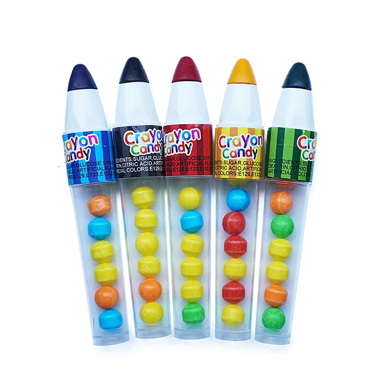 Plastic Crayon Candy Container Toys With 6g Candy Packed by Display Box For Kids Candy Toys