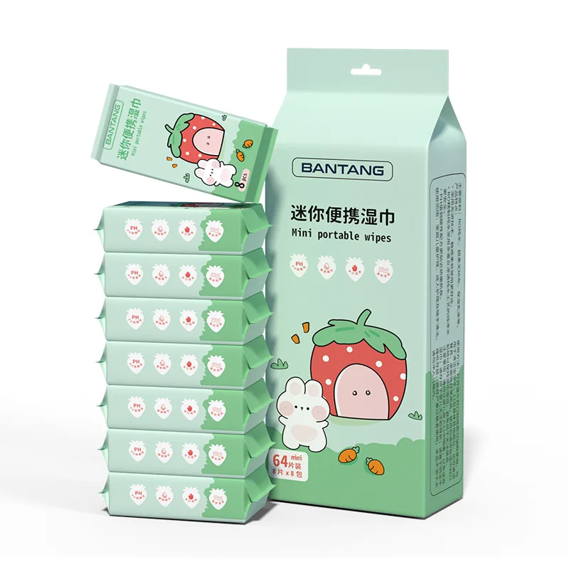 Customized Wholesale Price Brand Cleansing Wipes Mini Package Soft Baby Hand Mouth Cleaning Wet Wipes