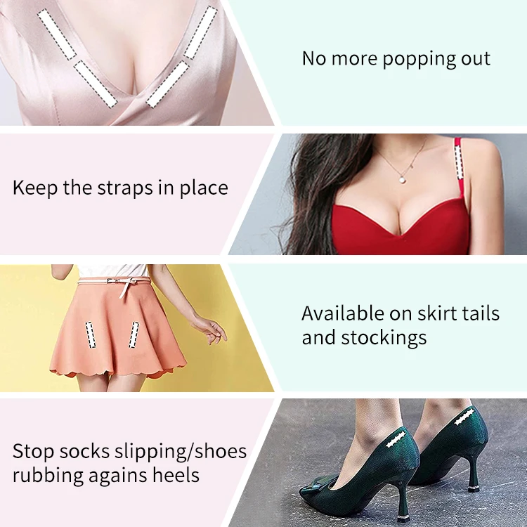Strapless Top Deep V Dress Transparent Double Side Adhesive Fashion Antislip Sticker For Clothes