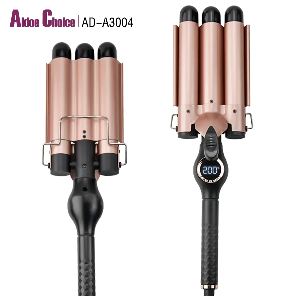 2023 2022 High quality portable 3 barrel deep waver hair curling iron electric hair curl machine rotating hair curler