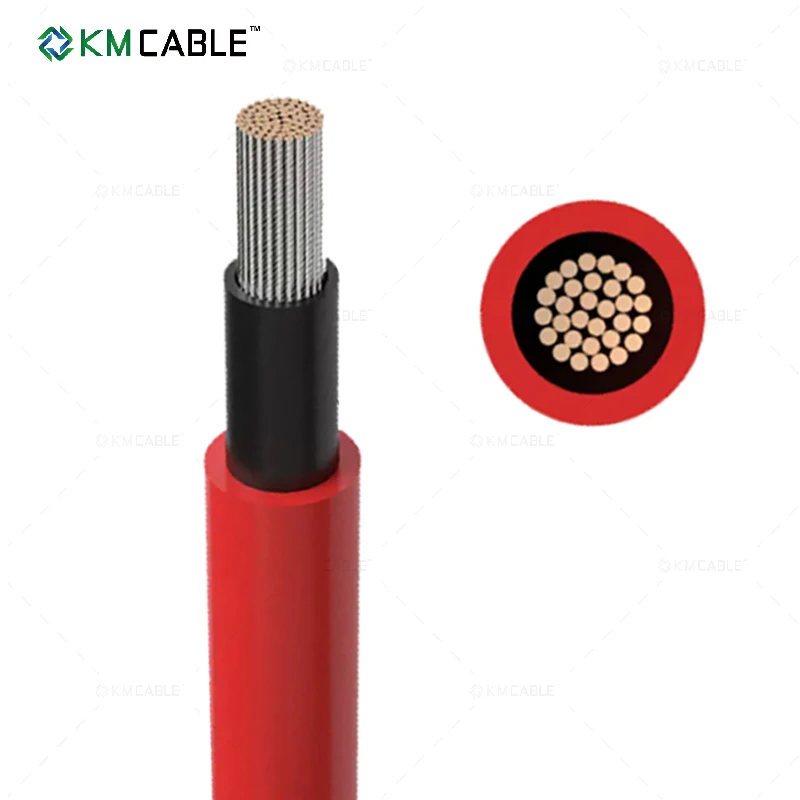 Black Red sheath 200m 500m Tinned annealed copper solar electrical wire,1500V high voltage 6mm dc pv1f pv solar wire cable