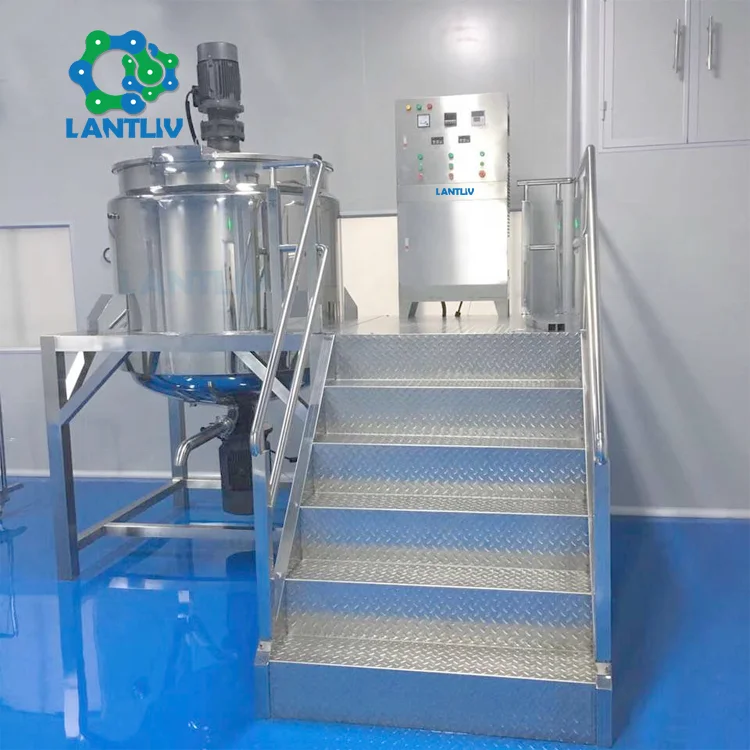 1000L Stainless Steel GMP Standard Agitator Dish Washing Liquid Mixer Homogenzing Mixing Tank For Hand Wash Products