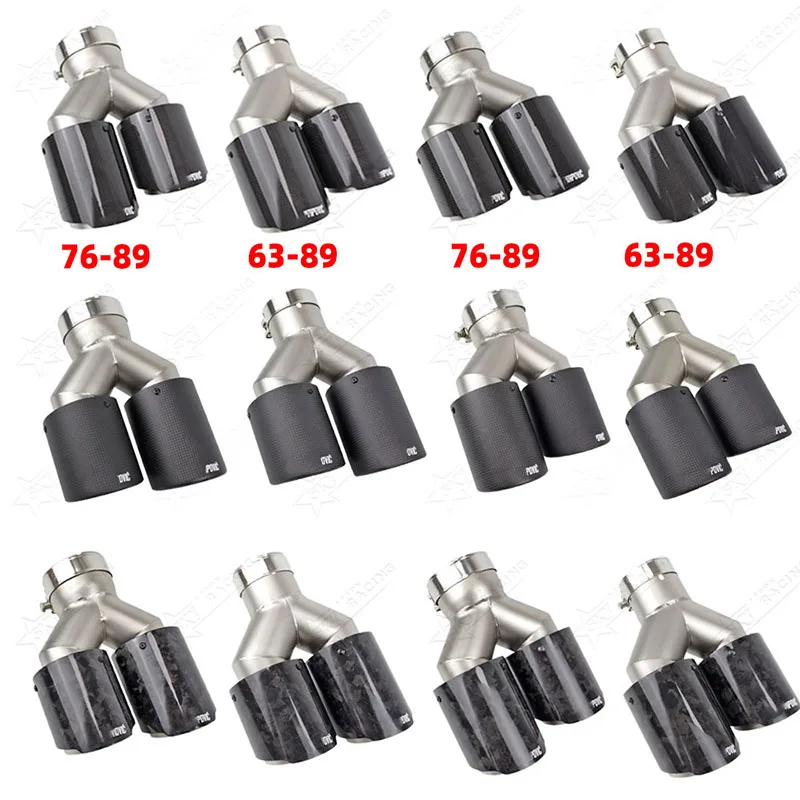 Akropovic Acrapovic Akapovic Carbon Fiber Stainless Steel Dual 60mm 80mm 2 Inch Inlet Muffler Exhaust Tip for BMW Audi Universal
