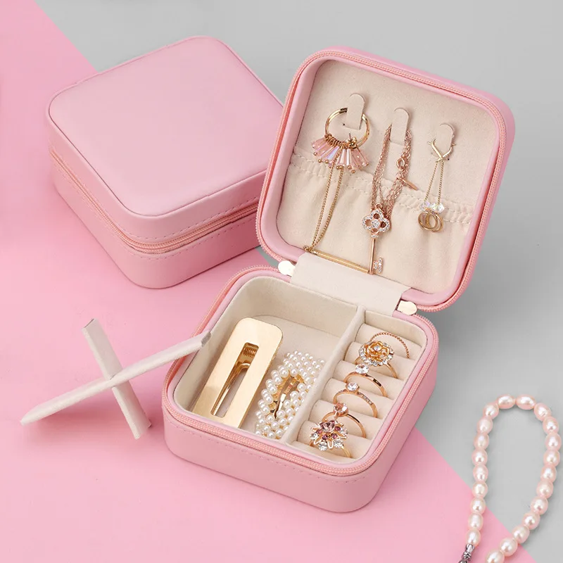 Portable European-Style Porcelain Jewelry Box Small Square Storage Box for Earrings and Rings Functional Package