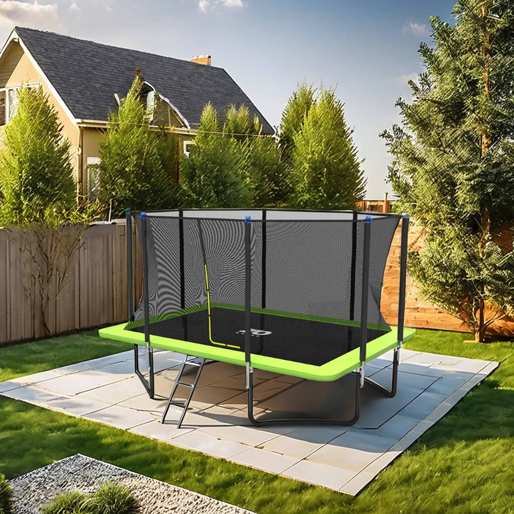 Zoshine Big Rectangle Trampoline with Safety Enclosure High-quality Family Outdoor Activity Product