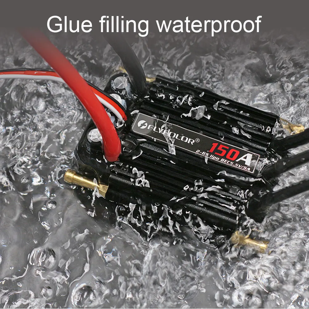 Flycolor 150A Waterproof Brushless Underwater thruster ESC Electronic Speed Controller  Head Connector for Model Ship RC Boat