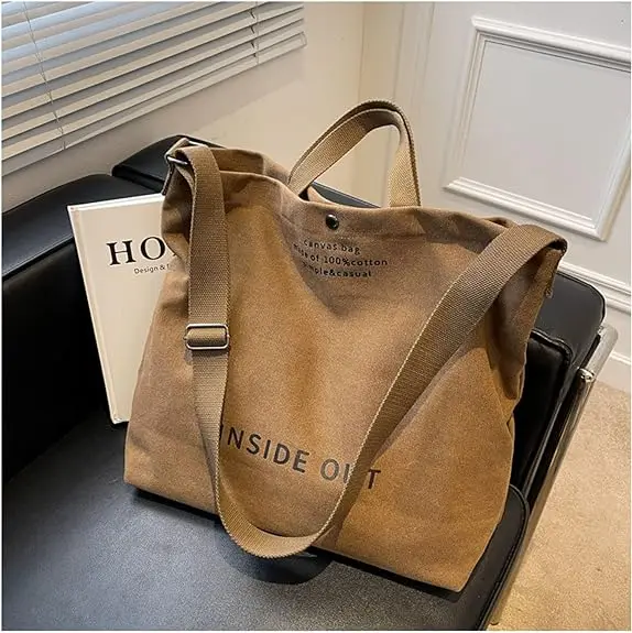 2024 Cotton printing women handbag lady purse Canvas Tote Bag Canvas With Leather Handles Plastic For Diy Large Canvas Tote Bag