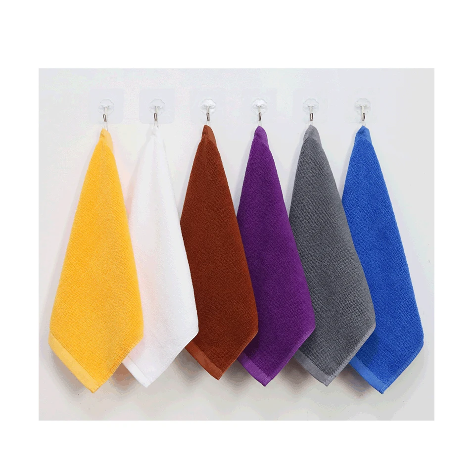 Cotton square towel spot cleaning power strong absorbent soft dirt resistance flat woven small towel kitchen rag hand towel