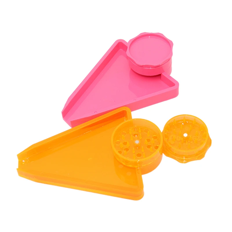 Grinder Wholesale 2 Parts Layers Plastic herb grinder with pouring tray grind tray combo acrylic grinder