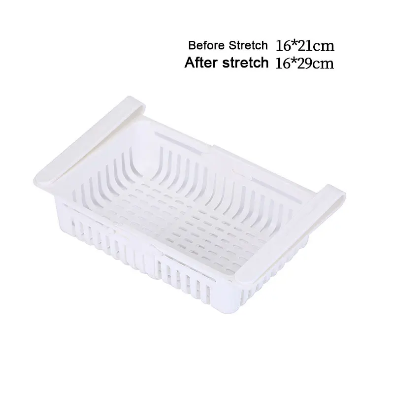 Multifunctional Plastic Drain Basket Straw Fruit Vegetable Refrigerator Scalable Storage Basket