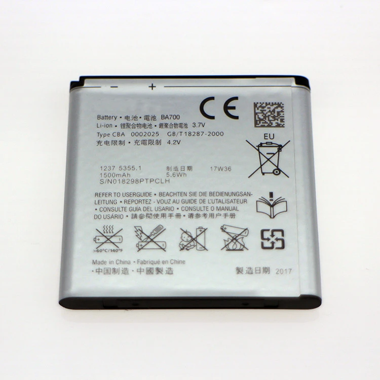 High Quality Mobile Phone Rechargeable Batteries For Sony Ericsson BA700 St21i Lt16i Mt11i Mt15i