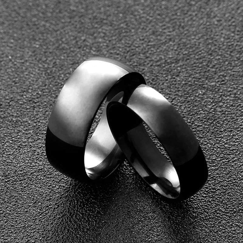 Wholesale 4mm 6mm 8mm Stainless Steel Ring Tungsten Carbide Ring 24k Gold Plated Dome Polished Finish Wedding Band