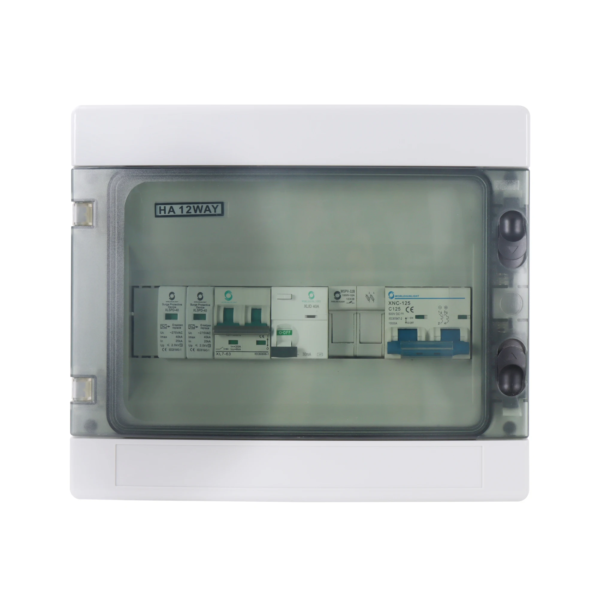 WSDB-PV1/1 Waterproof dustproof 1 in 1 out 1 string AC + DC solar pv array battery combiner box  for solar panel energy system