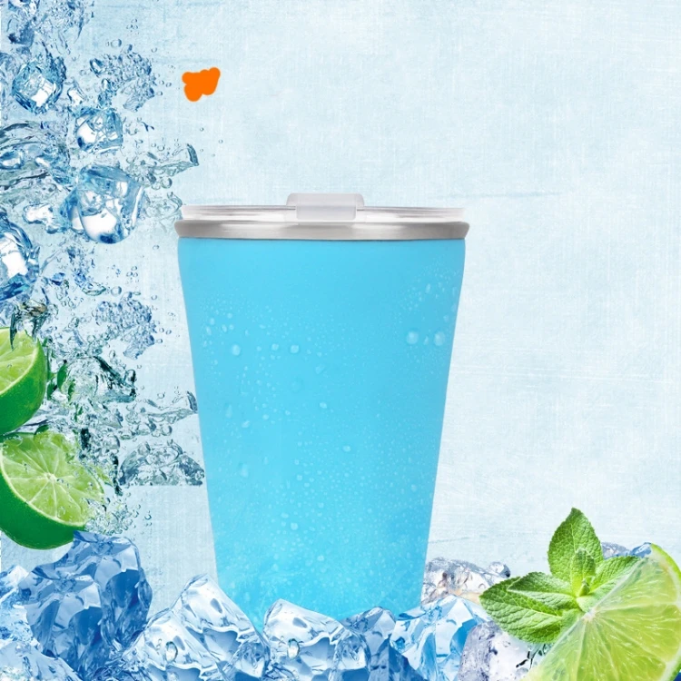 The new silicone stainless steel freezing cup cooling cooling keep cold chill cup 330ml outdoor household refrigeration cup