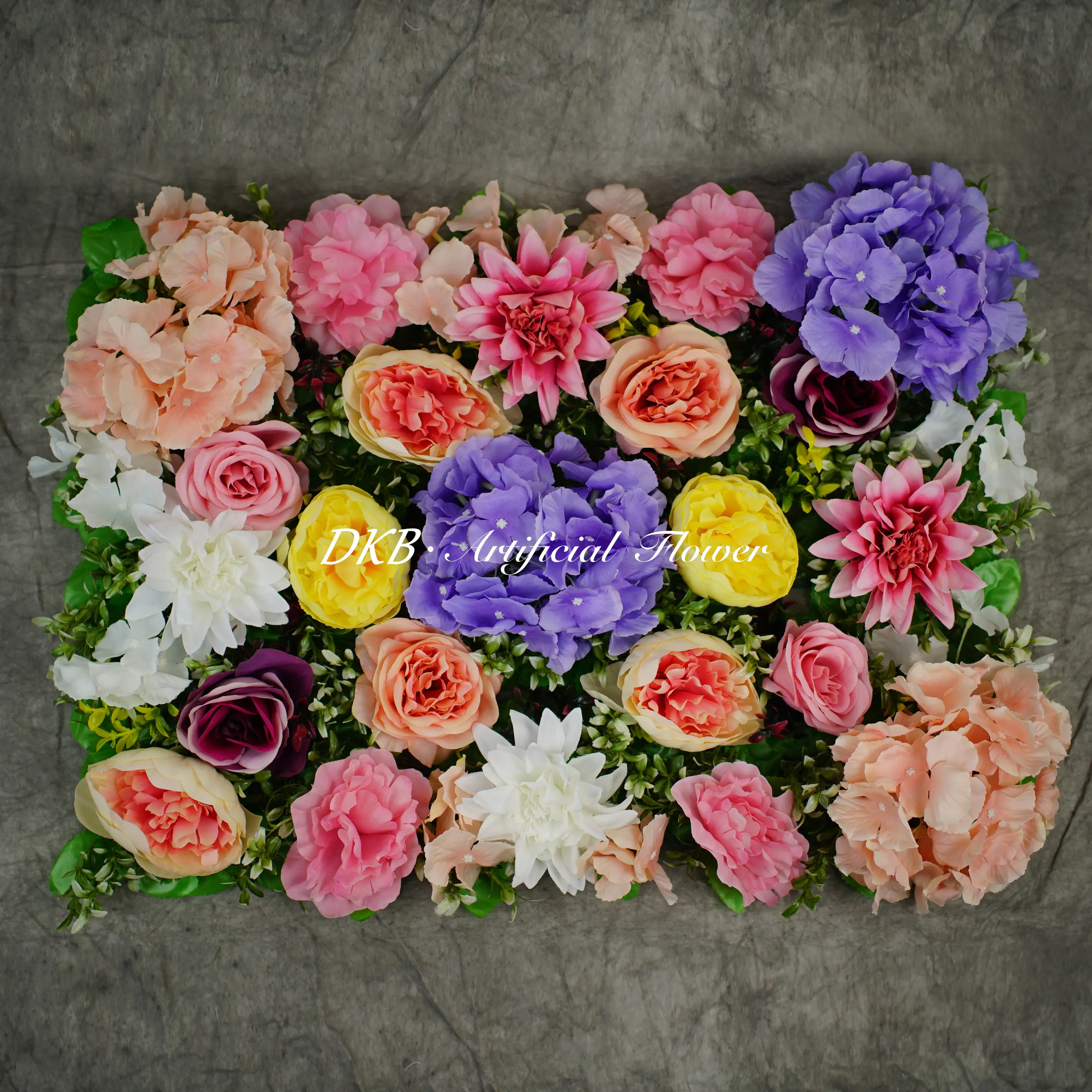 2024 best selling product artificial silk rose 40*60cm flower wall panel artificial