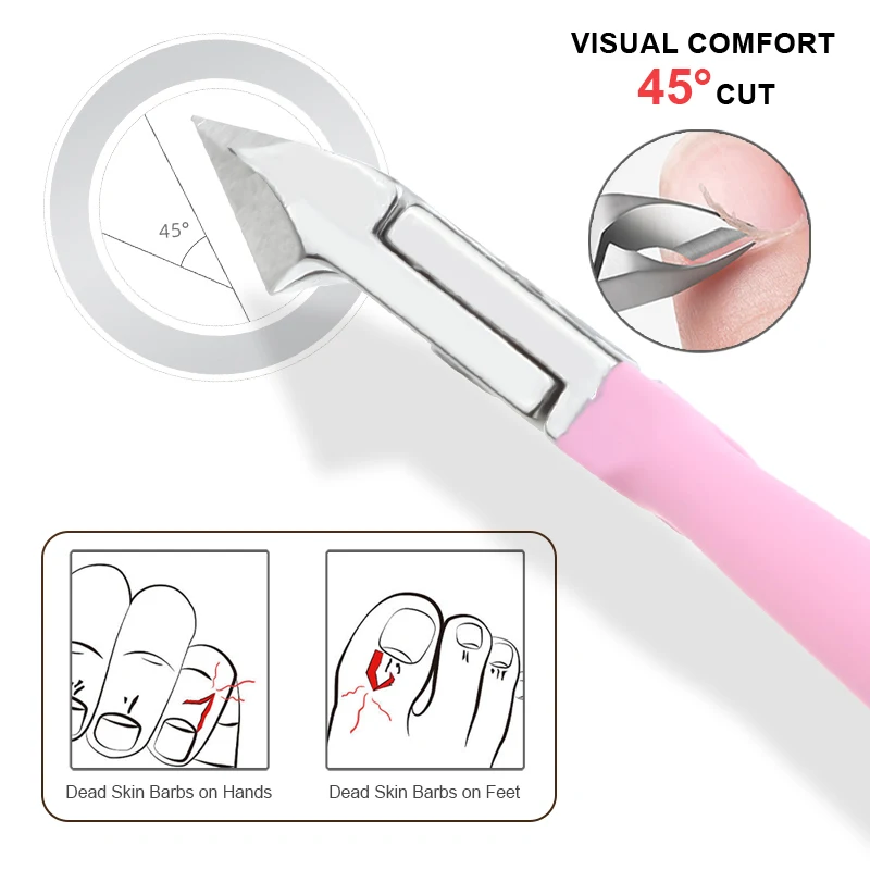 Professional High Quality Pink Nail Nipper Stainless Steel Manicure Tools Heavy Duty Toe Cuticle Clipper Scissors For Man