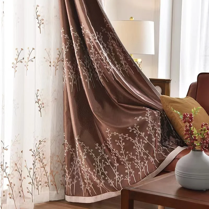 100% Polyester Jacquard Blackout For Window Blinds Geometric Jacquard Fabric Ready Made Curtains For The Living Room